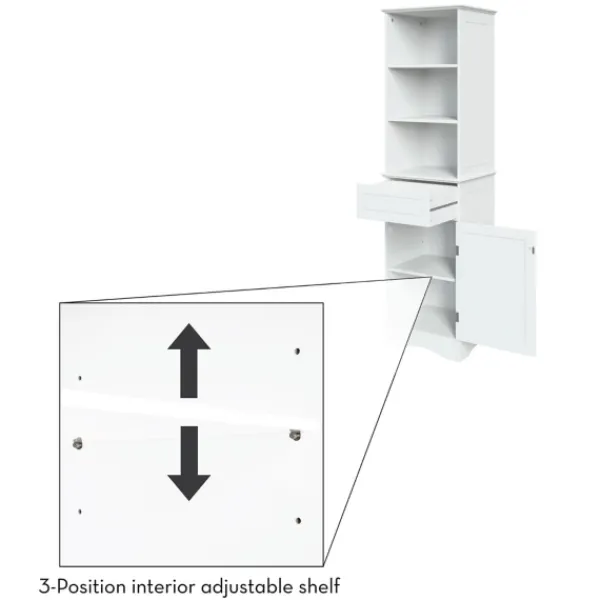 Cabinets & Sideboards-Kirkland's Home Tall Open Shelves Cabinet White