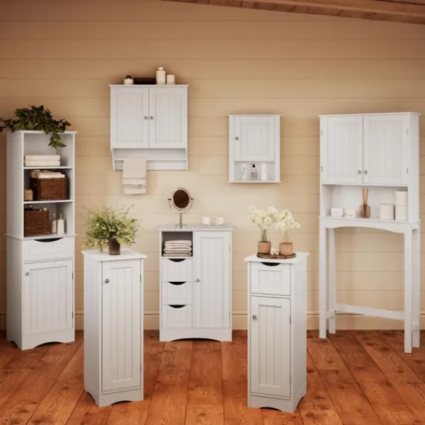 Cabinets & Sideboards-Kirkland's Home Tall Open Shelves Cabinet White
