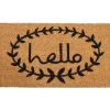 Doormats-Kirkland's Home Tan And Black Evergreen Hello Doormat, 36X24 In. Tan/Black