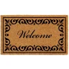 Doormats-Kirkland's Home Tan And Black Scroll Welcome Doormat, 72X36 In. Tan/Black