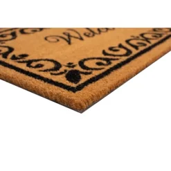 Doormats-Kirkland's Home Tan And Black Scroll Welcome Doormat, 72X36 In. Tan/Black