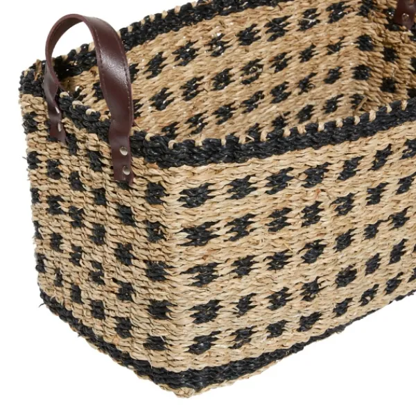 Baskets & Boxes-Kirkland's Home Tan And Black Woven Baskets, Set Of 2 Tan/Black