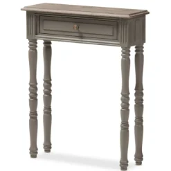 Console Tables-Kirkland's Home Tan And Gray Ornate Ball Turned Console Table