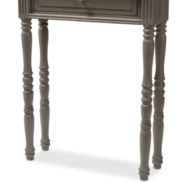 Console Tables-Kirkland's Home Tan And Gray Ornate Ball Turned Console Table