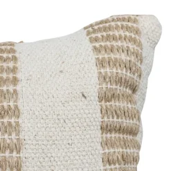 Pillows-Kirkland's Home Tan And White Outer Striped Lumbar Pillow Tan/White