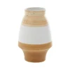Vases-Kirkland's Home Tan And White Striped Coastal Ceramic Vase, 13 In. Tan/White