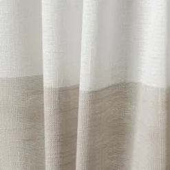 Curtains & Drapes-Kirkland's Home Tan Deena Curtain Panel Set, 96 In. Tan/White