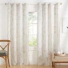 Curtains & Drapes-Kirkland's Home Tan Floral 2-Pc. Curtain Panel Set, 96 In. Tan/White