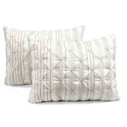 Comforters-Kirkland's Home Tan Pintuck Stripe King 5-Pc. Comforter Set Tan/White