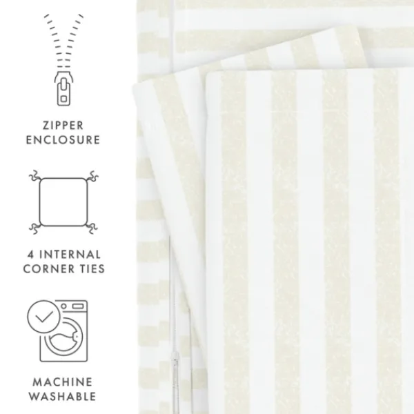Duvets-Kirkland's Home Tan Rugged Stripe 2-Pc. Twin Duvet Cover Set Tan/White