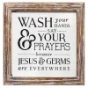 Wall Quotes & Signs-Kirkland's Home Tan Wood Wash Hands Say Prayers Framed Wall Plaque Tan/Ivory