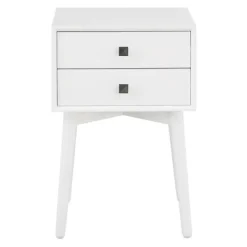 Nightstands-Kirkland's Home Tapered 2-Drawer Nightstand White