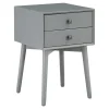 Nightstands-Kirkland's Home Tapered 2-Drawer Nightstand Gray