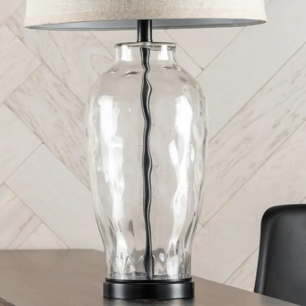 Table Lamps-Kirkland's Home Tapered Metal And Glass Jug Table Lamp White
