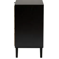 Dressers & Chests-Kirkland's Home Tara Two-Tone Espresso Rattan Dresser