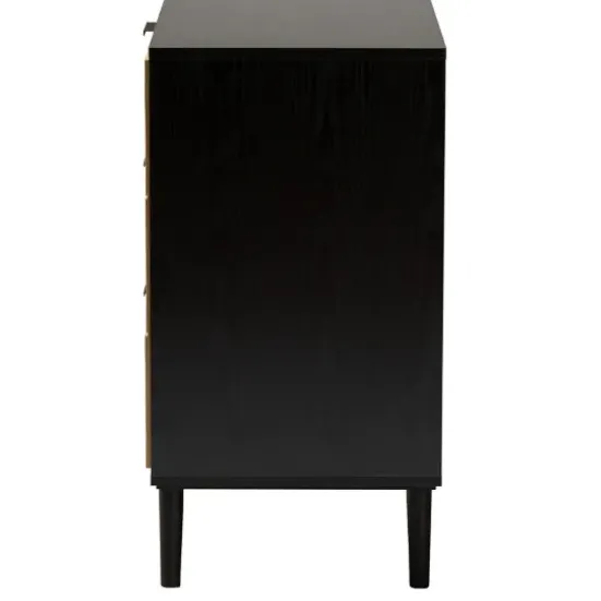 Dressers & Chests-Kirkland's Home Tara Two-Tone Espresso Rattan Dresser