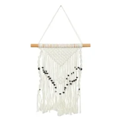 Wall Plaques-Kirkland's Home Tasseled Macrame Wall Hangings, Set Of 3 White