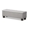 Entryway Furniture-Kirkland's Home Taupe Button-Tufted Upholstered Storage Bench Tan