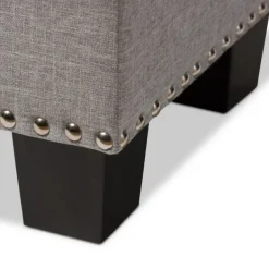 Entryway Furniture-Kirkland's Home Taupe Button-Tufted Upholstered Storage Bench Tan