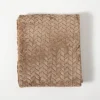 Blankets & Throws-Kirkland's Home Taupe Heavenly Herringbone Plush Throw Brown