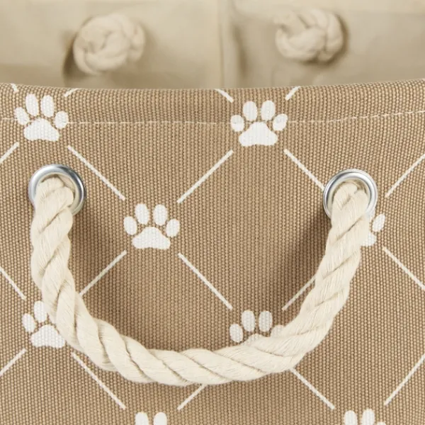 Baskets & Boxes-Kirkland's Home Taupe Paw Trellis Rec Gle Basket, 16 In. Tan
