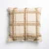 Pillows-Kirkland's Home Taupe Windowpane Plaid Pillow Tan/White