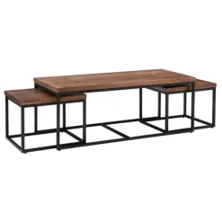 Coffee Tables-Kirkland's Home Tawny Nesting 3-Pc. Coffee And Accent Table Set Brown