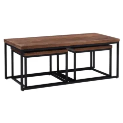 Coffee Tables-Kirkland's Home Tawny Nesting 3-Pc. Coffee And Accent Table Set Brown