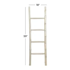 Decorative Accents-Kirkland's Home Teak Wood Leaning Ladder White
