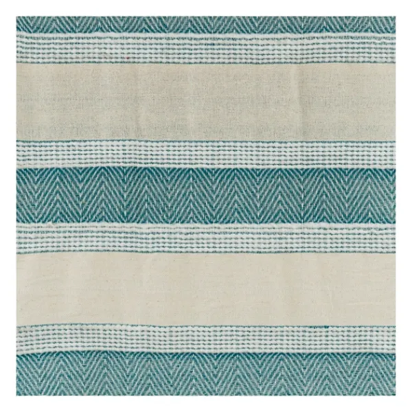 Blankets & Throws-Kirkland's Home Teal And Natural Colorblock Chevron Throw Blue/Tan