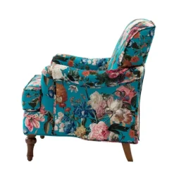 Accent Chairs-Kirkland's Home Teal Floral Classic Accent Chair Blue/Multi