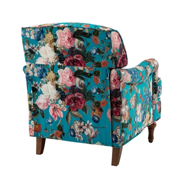 Accent Chairs-Kirkland's Home Teal Floral Classic Accent Chair Blue/Multi