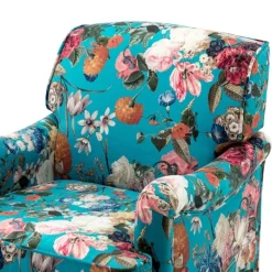 Accent Chairs-Kirkland's Home Teal Floral Classic Accent Chair Blue/Multi