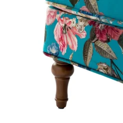 Accent Chairs-Kirkland's Home Teal Floral Classic Accent Chair Blue/Multi