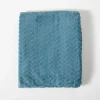 Blankets & Throws-Kirkland's Home Teal Heavenly Herringbone Plush Throw Blue