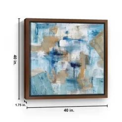 Framed Art-Kirkland's Home Teal Infusion Framed Canvas Art Print White/Blue/Brown