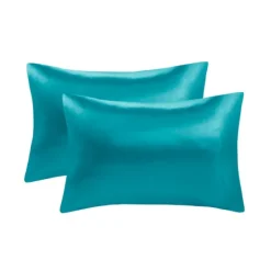 Bed Sheets-Kirkland's Home Teal Satin King 2-Pc. Pillow Case Set Blue
