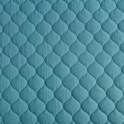 Quilts-Kirkland's Home Teal Scalloped Crinkle 3-Pc. Cali King Quilt Set Blue
