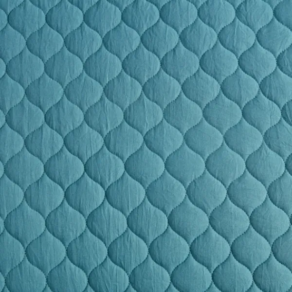 Quilts-Kirkland's Home Teal Scalloped Crinkle 3-Pc. Full/Queen Quilt Set Blue