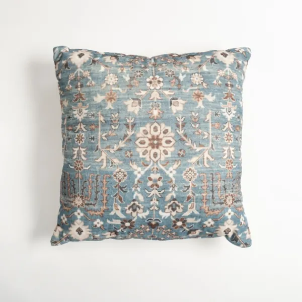 Pillows-Kirkland's Home Teal Vintage Salma Pillow Blue/Ivory