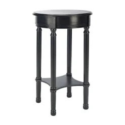 Accent & End Tables-Kirkland's Home Tegan Round Accent Table Black