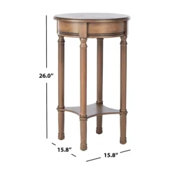 Accent & End Tables-Kirkland's Home Tegan Round Accent Table Brown