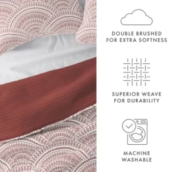 Quilts-Kirkland's Home Terra Scalloped Reversible 3-Pc. King Quilt Set Red/White