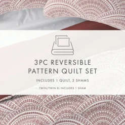 Quilts-Kirkland's Home Terra Scalloped Reversible 2-Pc. Twin Quilt Set Red/White