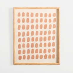 Framed Art-Kirkland's Home Terracotta Paint Dab On Linen Framed Art Print Orange/Tan/Ivory