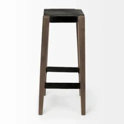 Bar Stools & Counter Height Stools-Kirkland's Home Terry Metal And Wood Cross Braced Bar Stool Black/Brown
