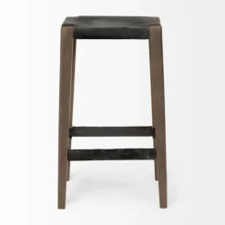 Bar Stools & Counter Height Stools-Kirkland's Home Terry Metal And Wood Cross Braced Bar Stool Black/Brown