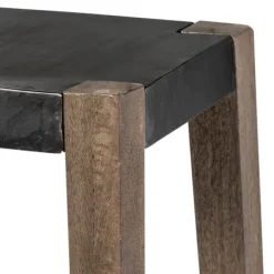 Bar Stools & Counter Height Stools-Kirkland's Home Terry Metal And Wood Cross Braced Bar Stool Black/Brown