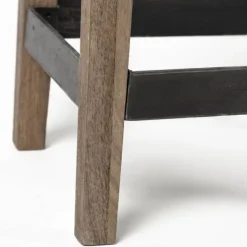 Bar Stools & Counter Height Stools-Kirkland's Home Terry Metal And Wood Cross Braced Bar Stool Black/Brown