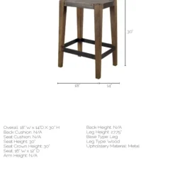Bar Stools & Counter Height Stools-Kirkland's Home Terry Metal And Wood Cross Braced Bar Stool Black/Brown